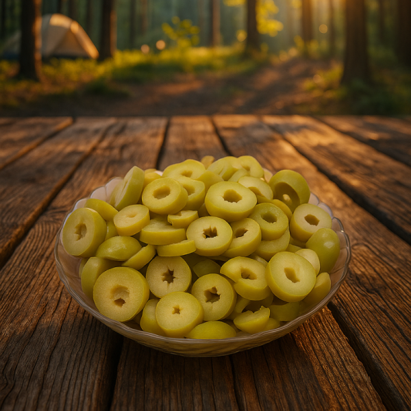 Sliced ​​green olives