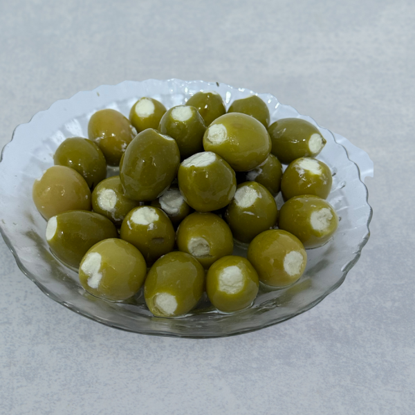 Green olives stuffed with cheese